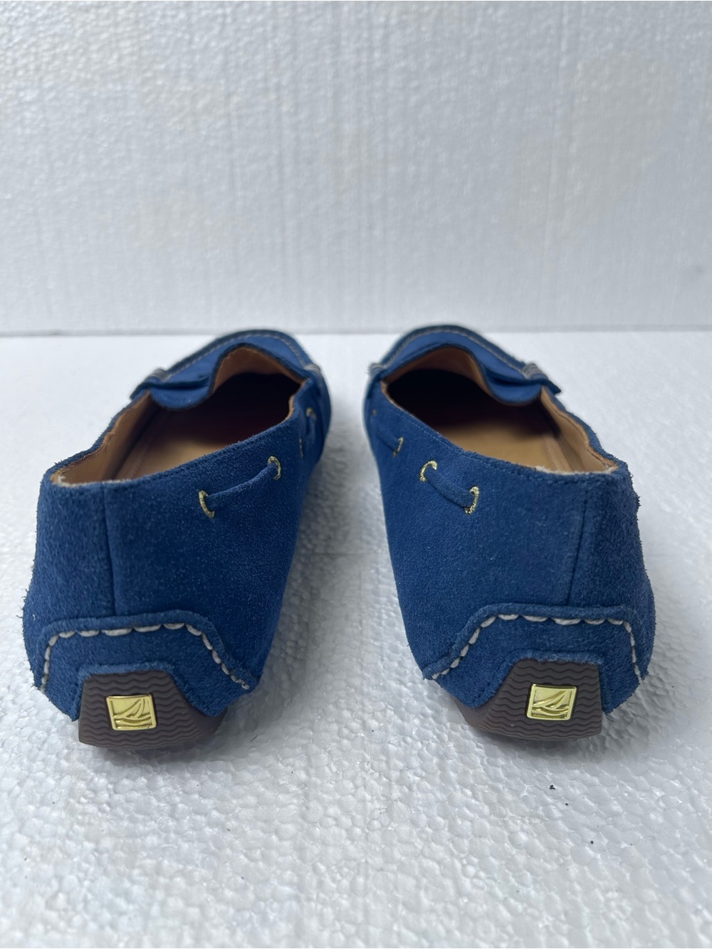 Sperry Navy Blue Suede Penny Loafers 8 - Picture 7 of 11